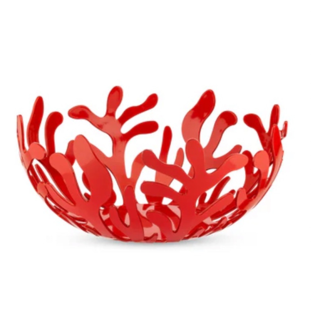Alessi Mediterraneo Coral Steel Fruit Holder Bowl by Emma Silvestris Italy